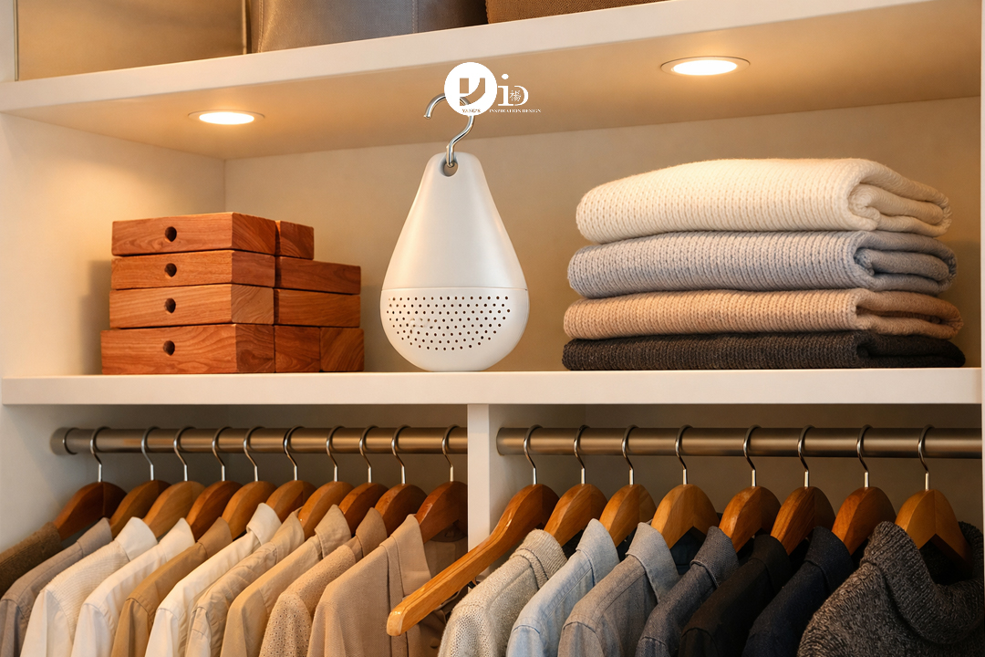 A well-organized and fresh closet with smart storage solutions to prevent musty odors.