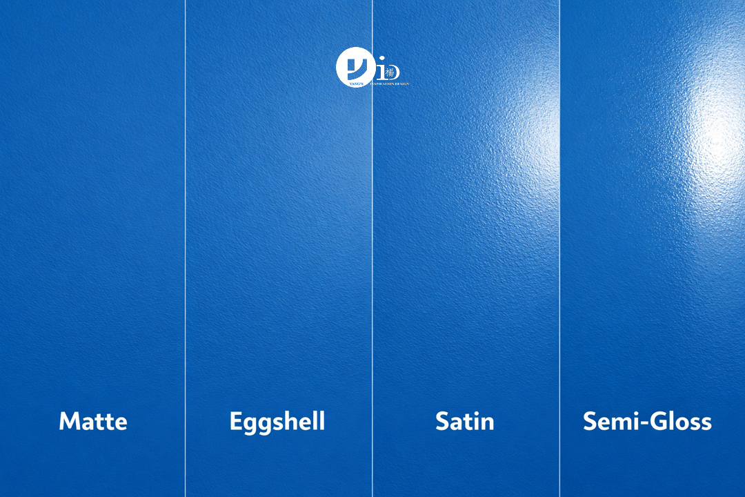 A visual guide showing different paint sheens from matte to gloss.