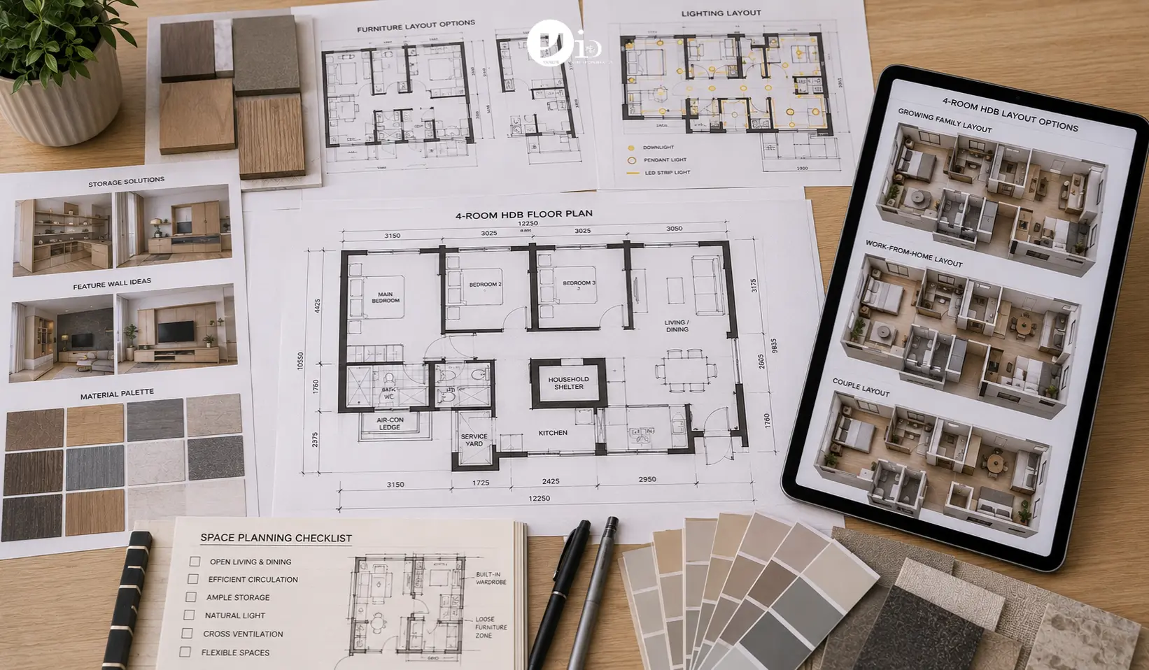 4 room hdb floor plan with dimensions