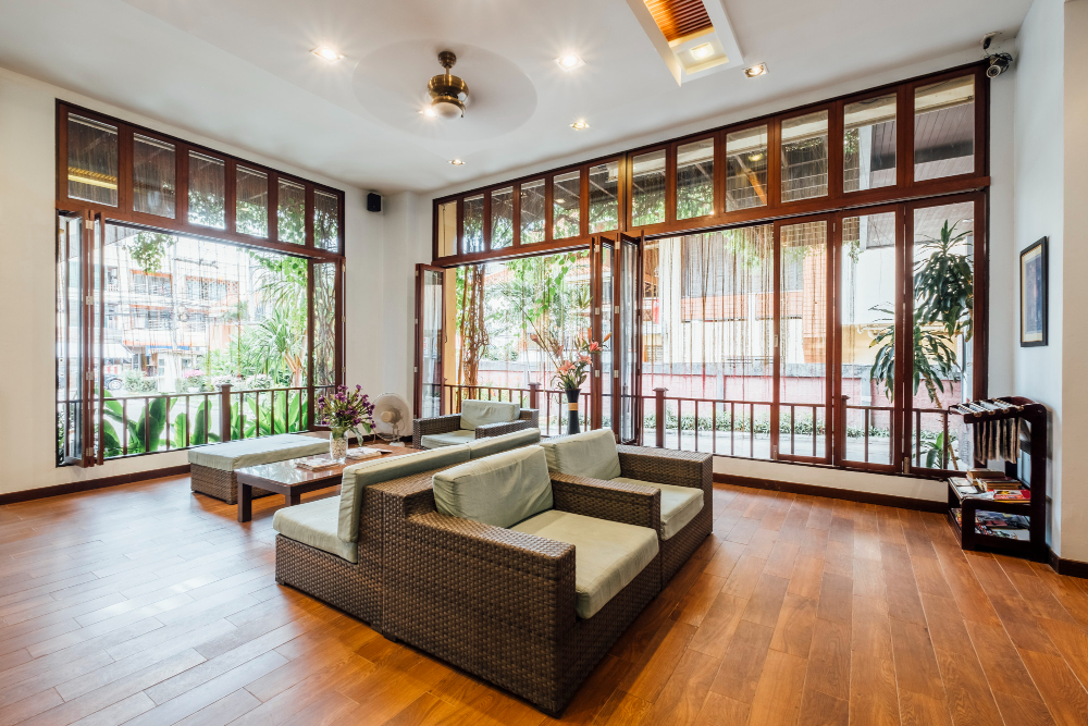 corner terrace house for living room