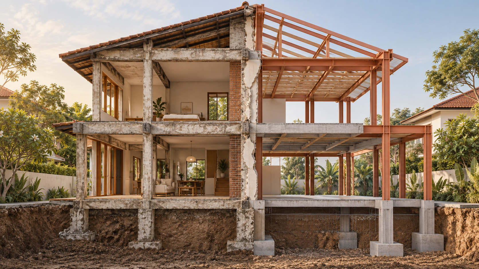 A&A versus reconstruction for a landed house