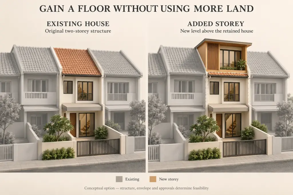 adding a storey in a landed house