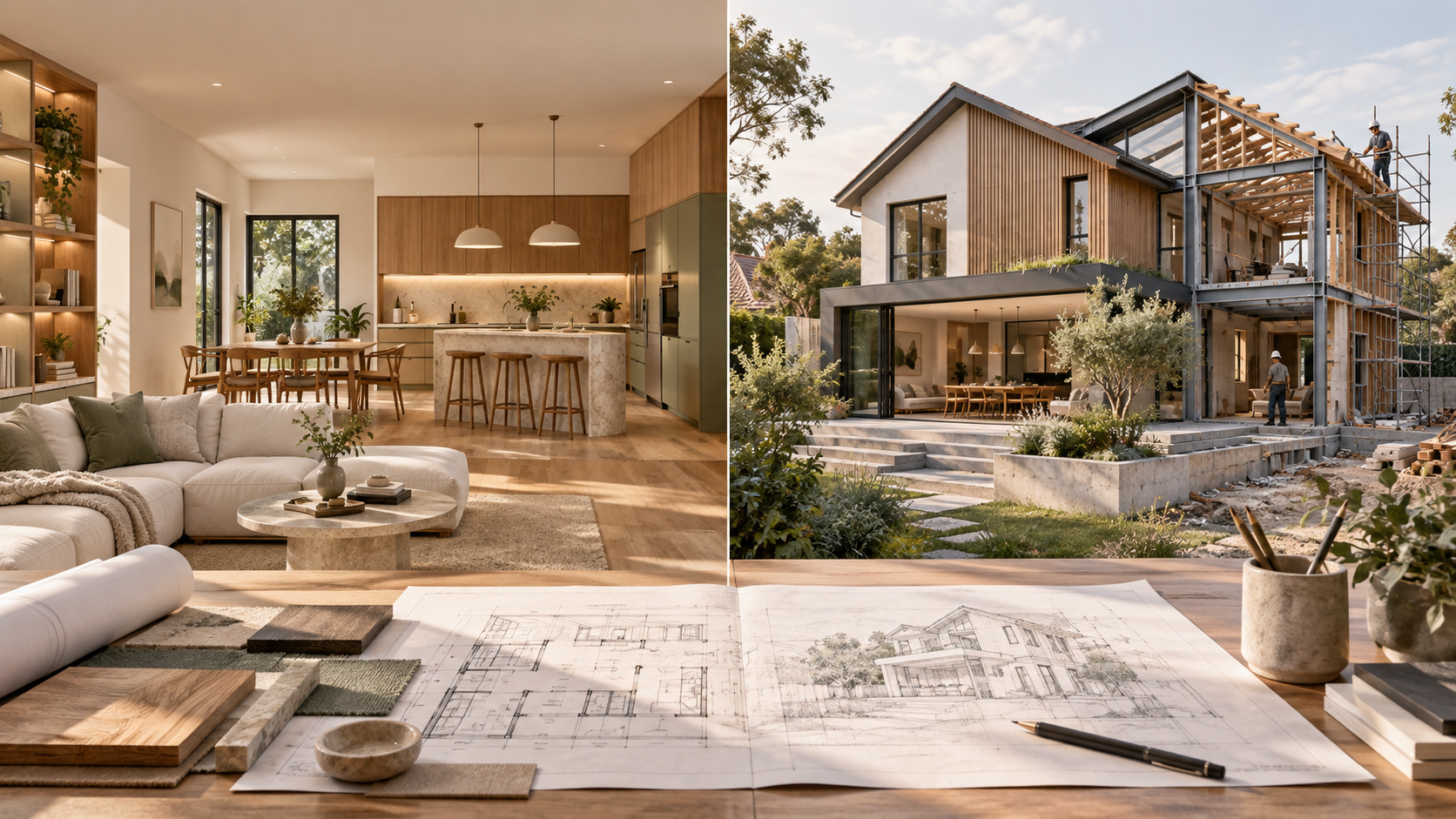 Architect and interior designer planning a landed house renovation