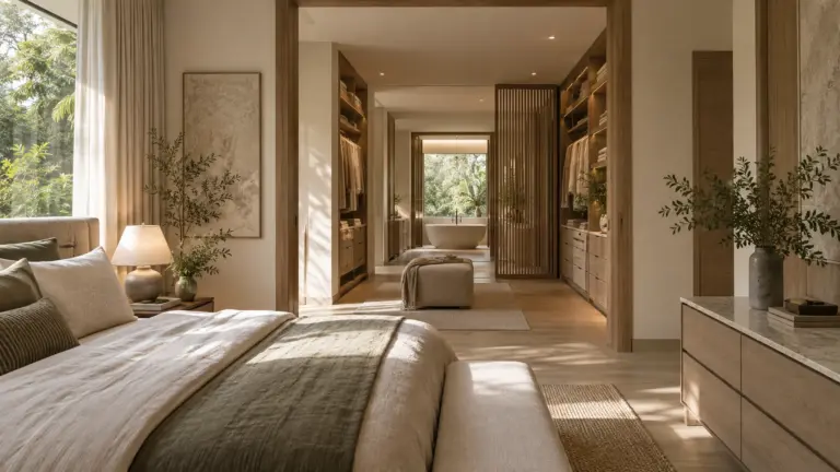 master suite and walk-in wardrobe design
