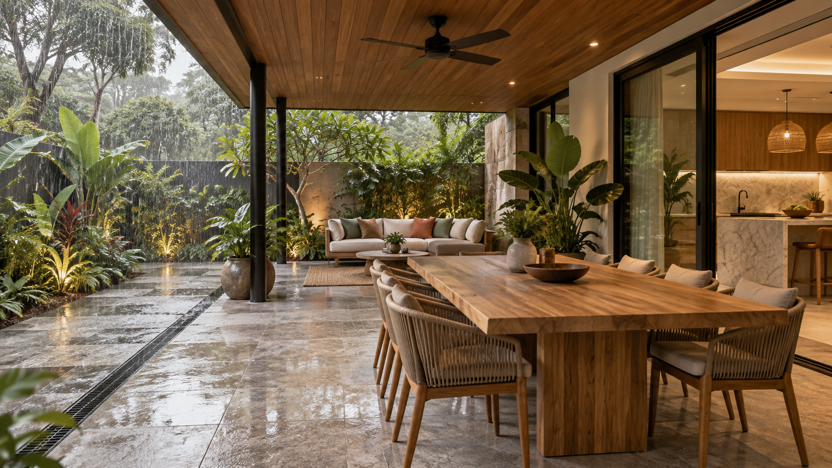 Outdoor living design for a landed home