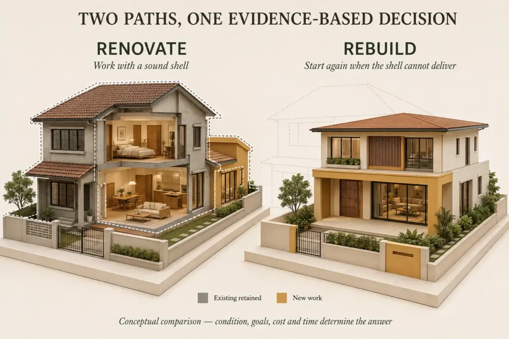 renovate or rebuild landed house
