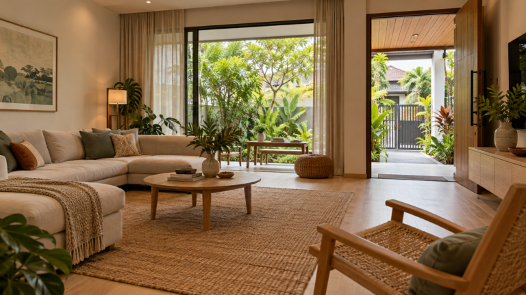 Illustrative family living room in a Singapore landed home